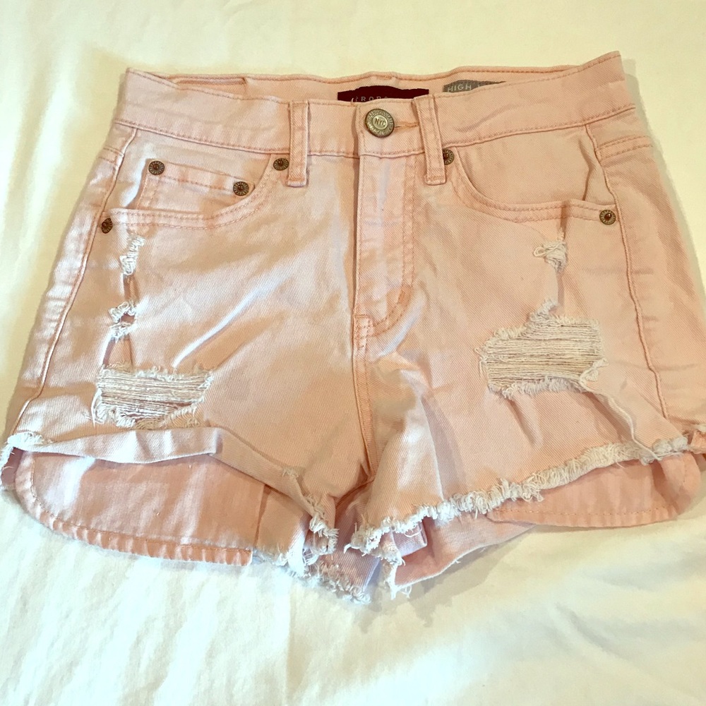 Aeropostale Pink Jean Shorts - 0